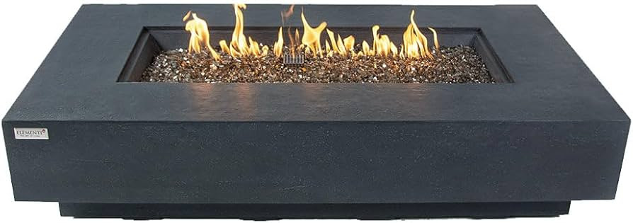 Positano Concrete Fire Pit 60" x 31.9" Outdoor Patio Firepit Includes Fire Glass Modern Fire Pits... | Amazon (US)