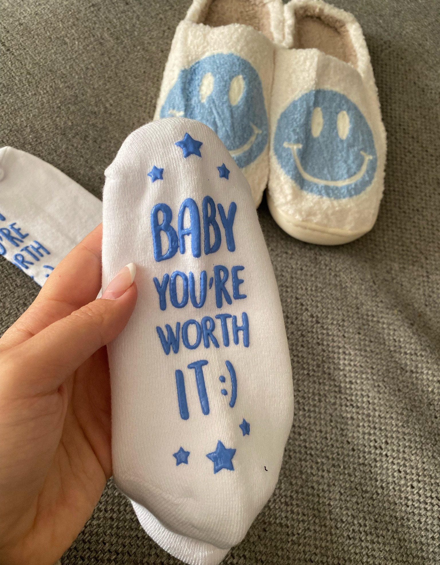 Transfer day socks + smiley slippers 

#LTKbaby #LTKbump