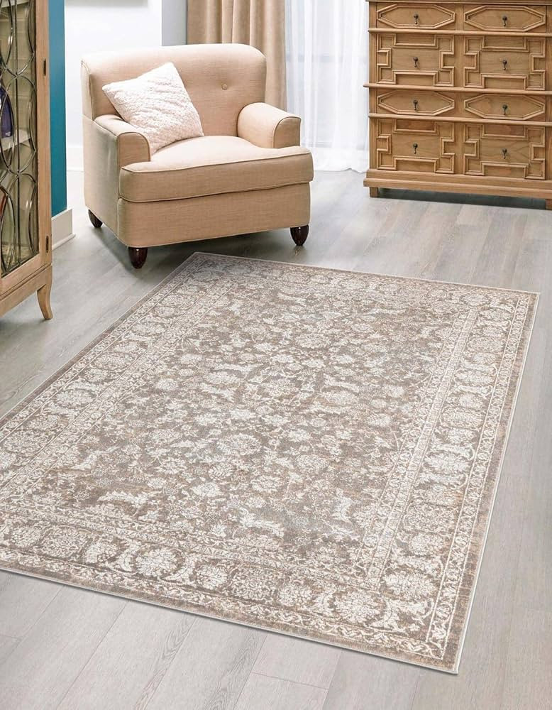 Jill Zarin Uptown Collection Area Rug - Central Pak (9' x 12' 2" Rectangle, Gray/ Ivory) | Amazon (US)