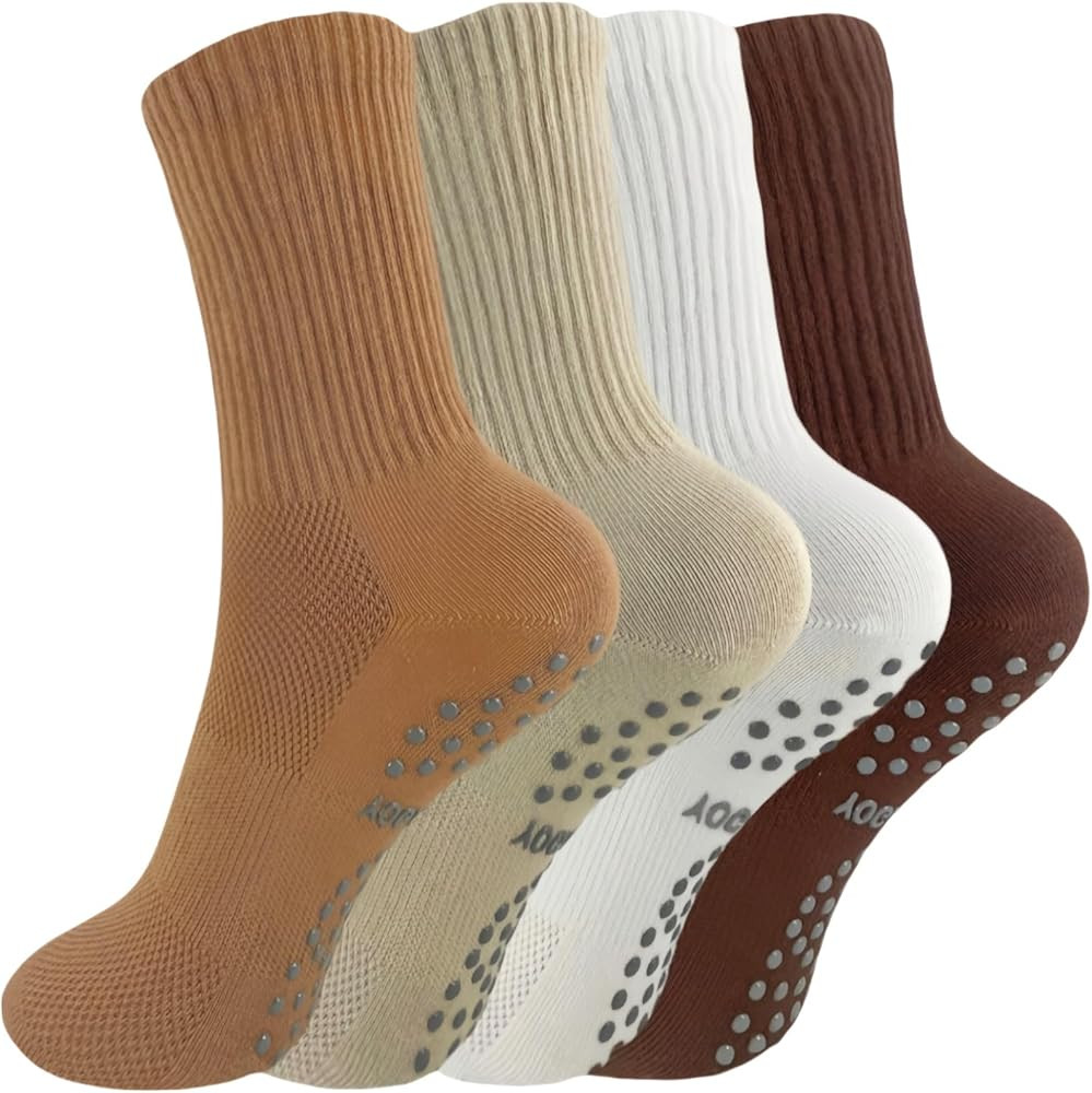 Pilates Socks with Grips for Women Grippy Socks Cute Barre Yoga Socks for Women | Amazon (US)