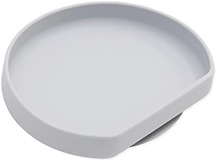 Bumkins Silicone Suction Grip, Toddler Plate, BPA Free, Microwave and Dishwasher Safe – Gray | Amazon (US)