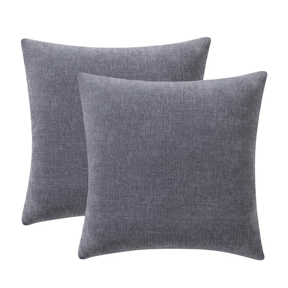 Mainstays Solid Chenille Decorative Throw Pillow Set, Grey, 18" x 18", 2 Pieces - Walmart.com | Walmart (US)