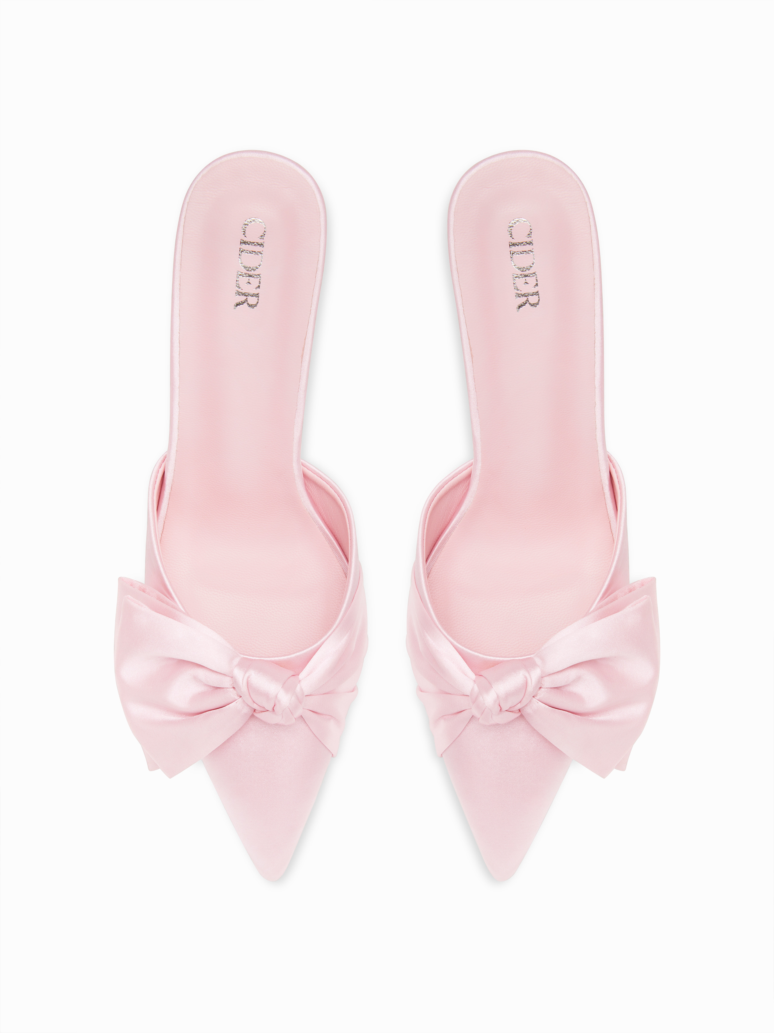 Valentine rush outfits POINTED TOE BOWKNOT DECOR HEELS  For Daily Casual | Cider