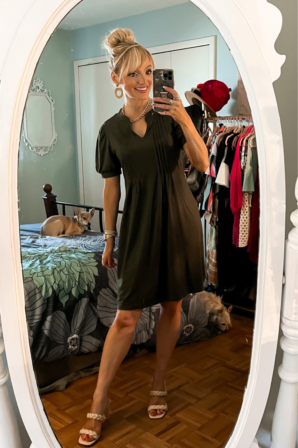 Loose shirt sleeve dress with pleats from Amazon - olive green dress - army green dress - teacher outfit - teacher style - back to school dress - business casual - work outfit - fall transition outfit - Amazon Fashion - Amazon finds 

#LTKSeasonal #LTKBacktoSchool #LTKworkwear