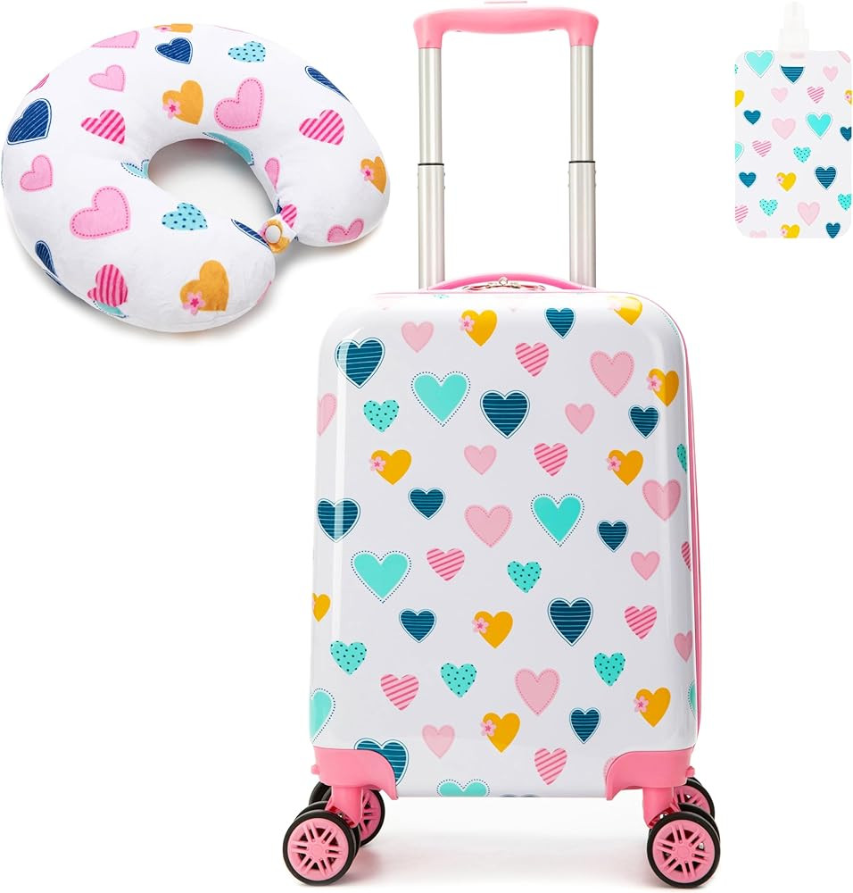 Kid's Luggage Set 2 Piece Suitcase Set Hardside Luggage with Spinner Wheels Girls Carry on Toddle... | Amazon (US)
