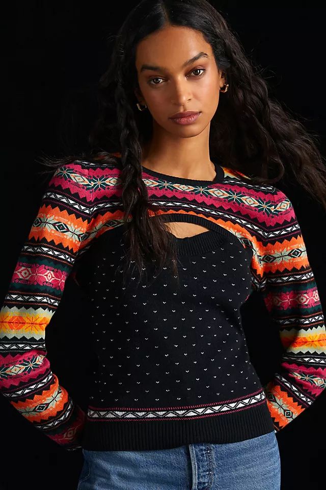 Maeve Abstract Sweater Shrug Set | Anthropologie (US)