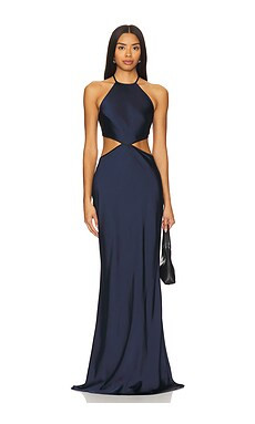 MISHA Edem Midi Dress in Indigo Blue & Black from Revolve.com | Revolve Clothing (Global)