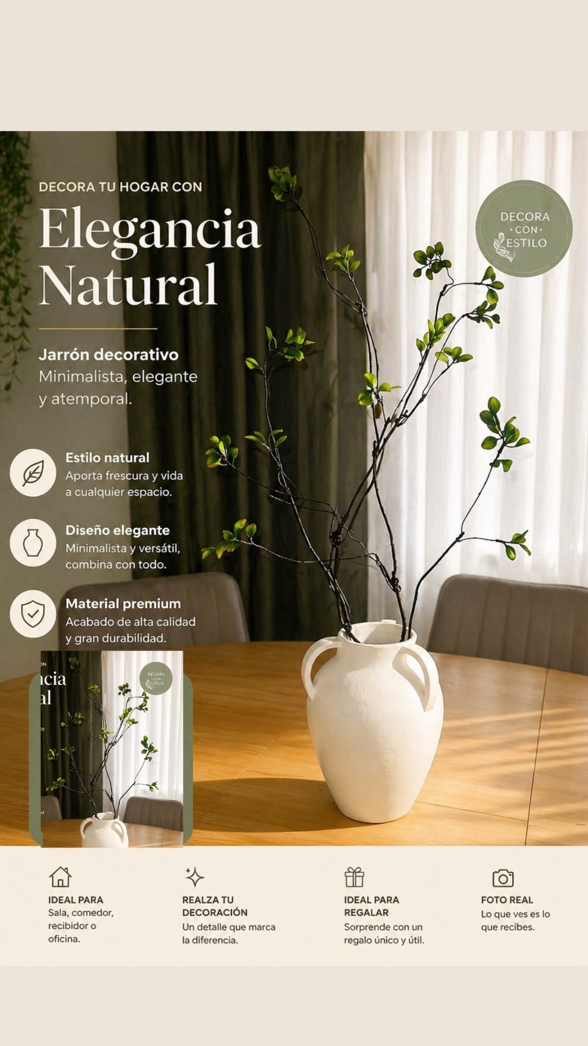 Estilo natural
Aporta frescura y vida a cualquier espacio.
Diseño elegante
Minimalista y versátil, combina con todo.
Material premium
Acabado de alta calidad y gran durabilidad. #walmart #amazon 

#LTKU #LTKHome #LTKSaleAlert