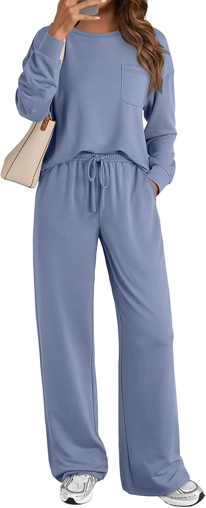 AUTOMET Womens Sweatsuits 2 Piece Lounge Matching Outfits Sweat Sets Tracksuit Travel Sweatshirts... | Amazon (US)