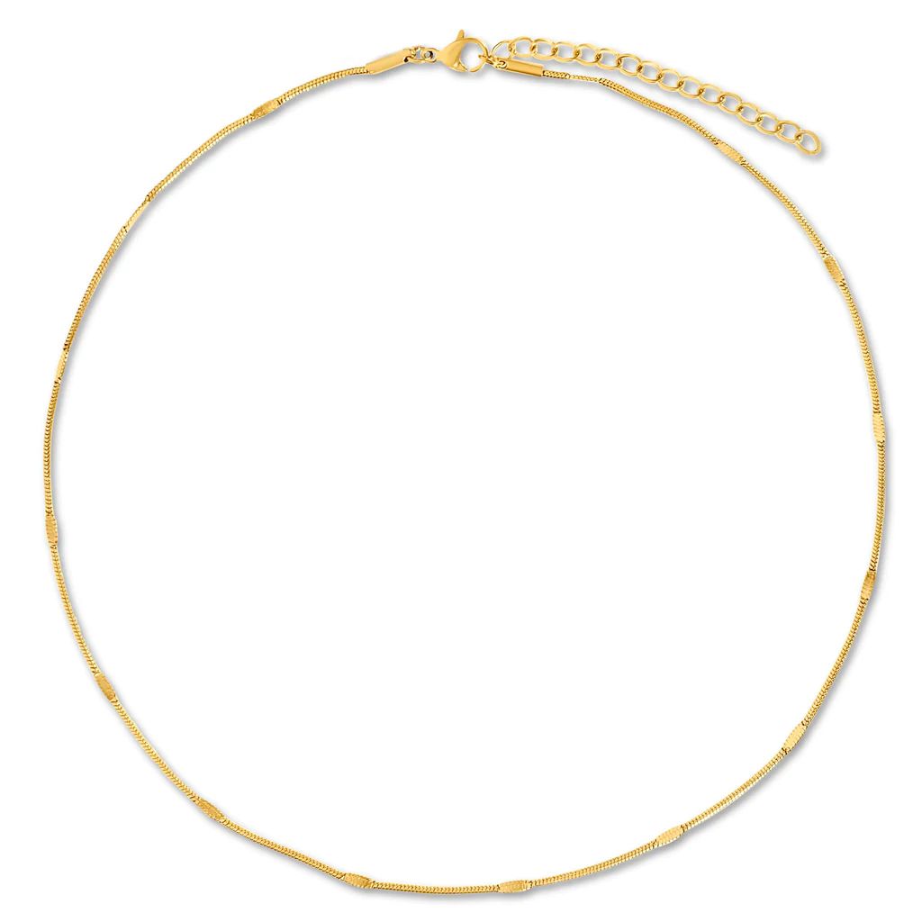 Ellie Vail - Carolina Dainty Round Snake Chain Choker Necklace | Ellie Vail Jewelry