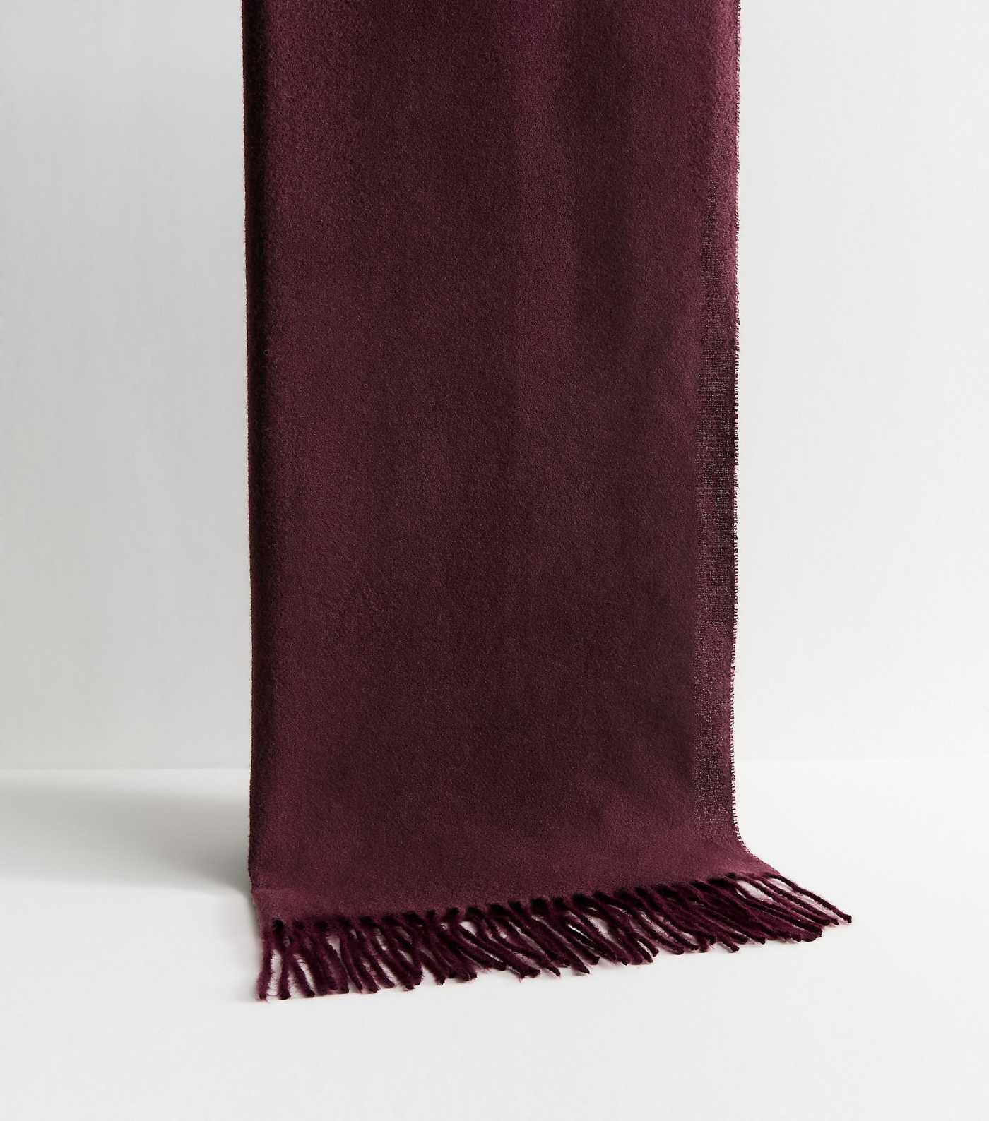 Burgundy Long Fringed Midweight Knit Scarf | New Look | New Look (UK)