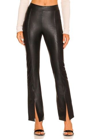 Commando Faux Leather Split Front Pant in Black from Revolve.com | Revolve Clothing (Global)