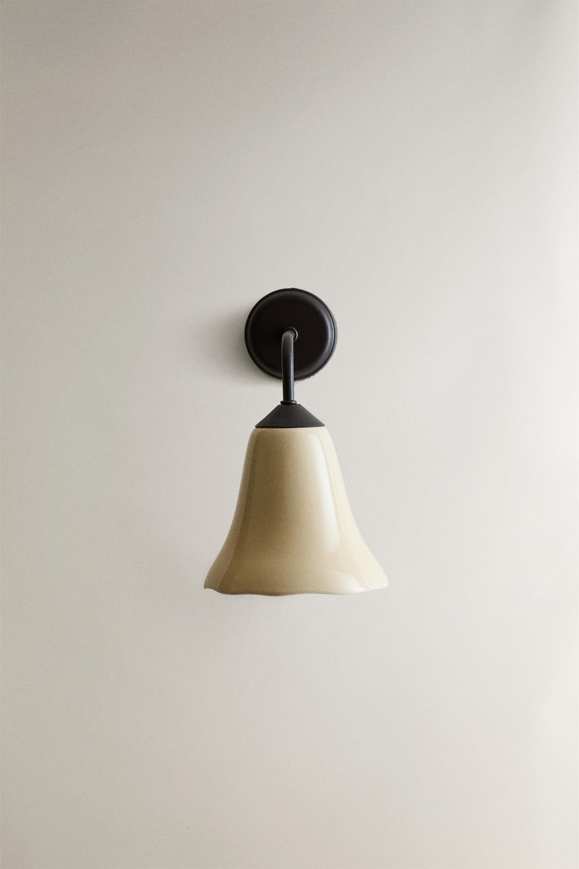 LAMP | CERAMIC AND METAL TULIP WALL SCONCE - Ecru - 9.1 x 7.9 x 5.9 " | Zara US