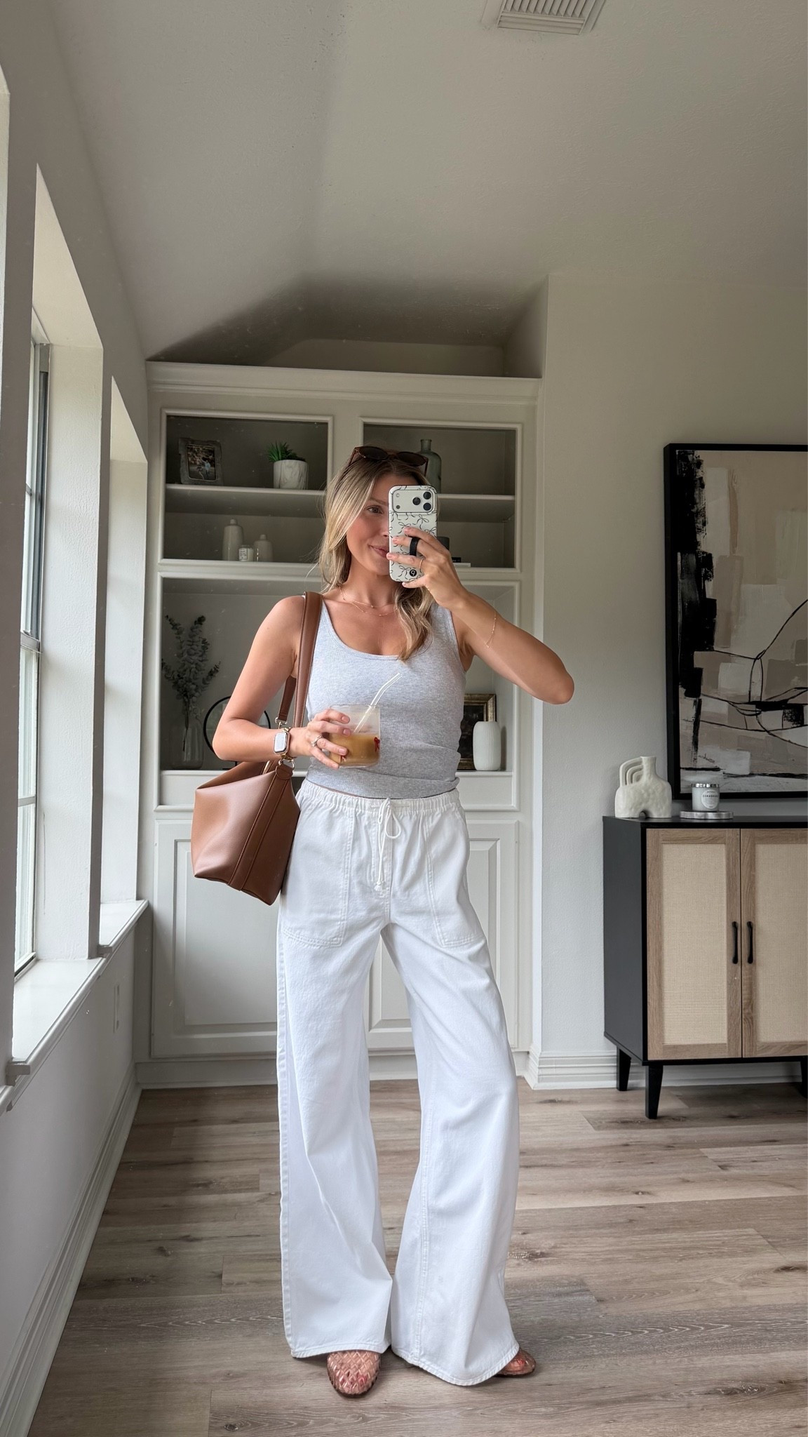 Casual yet put together summer mom outfit! Bra tank in S, pull on drawstring jeans in S. P.S. these jelly flats are so comfy!!!

#LTKootd #LTKmomlife #LTKdayinmylife