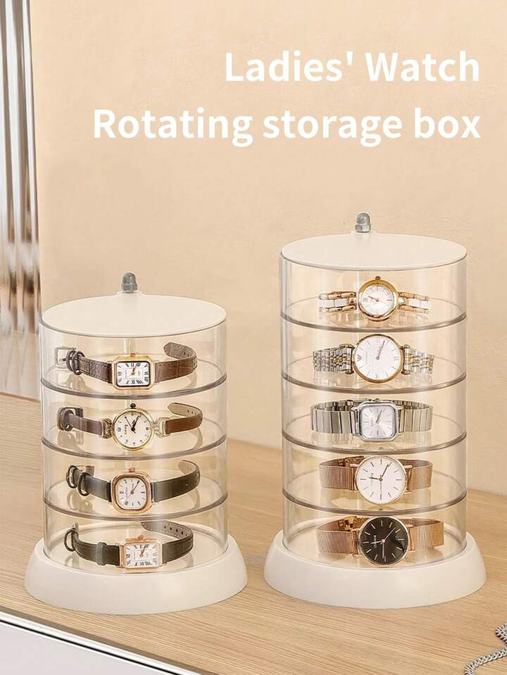 1pc Rotating Multi-Tier Watch Storage Box, Transparent Watch Display Box For Jewelry Organizer, B... | SHEIN