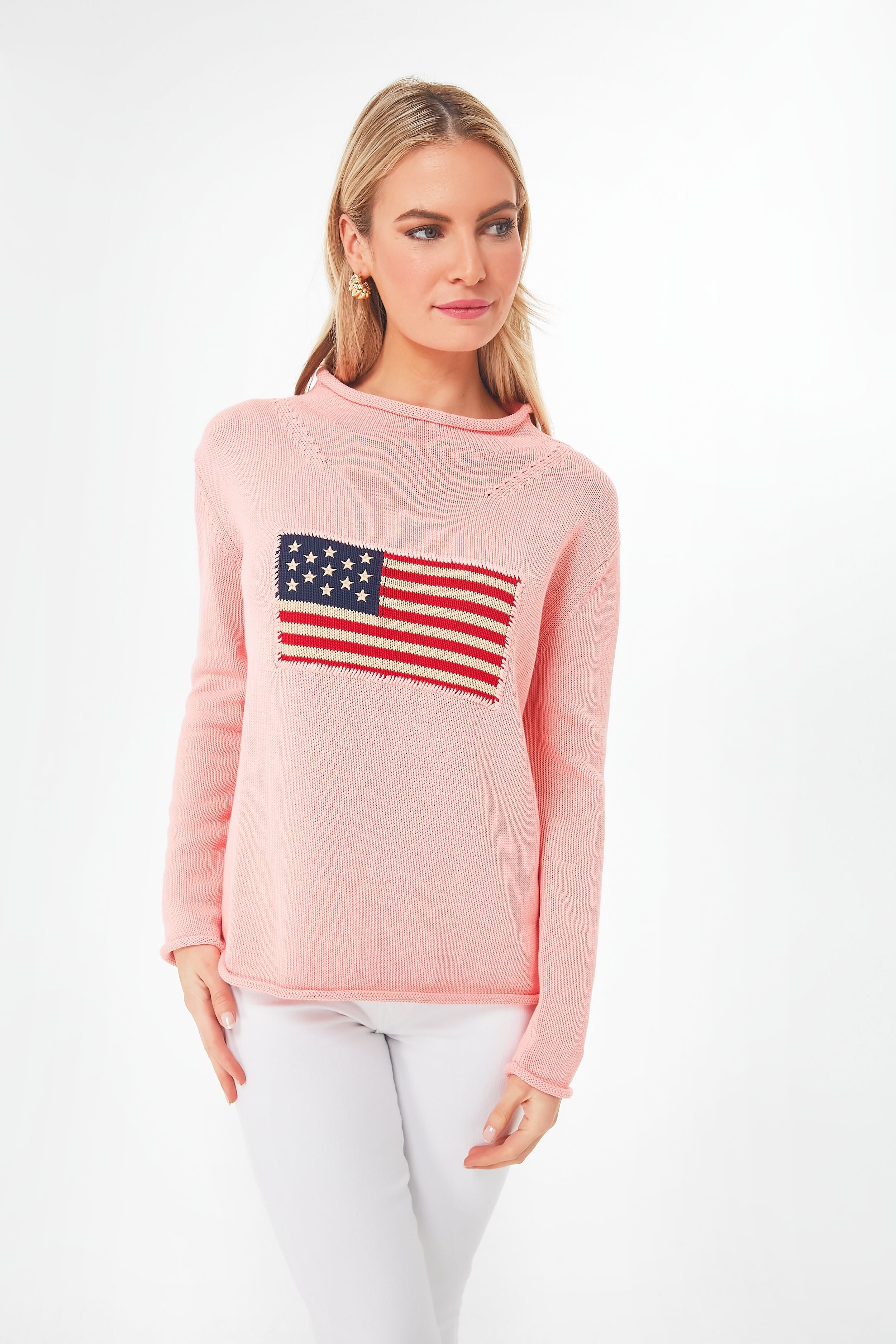Washed Pink Americana Sweater | Tuckernuck (US)