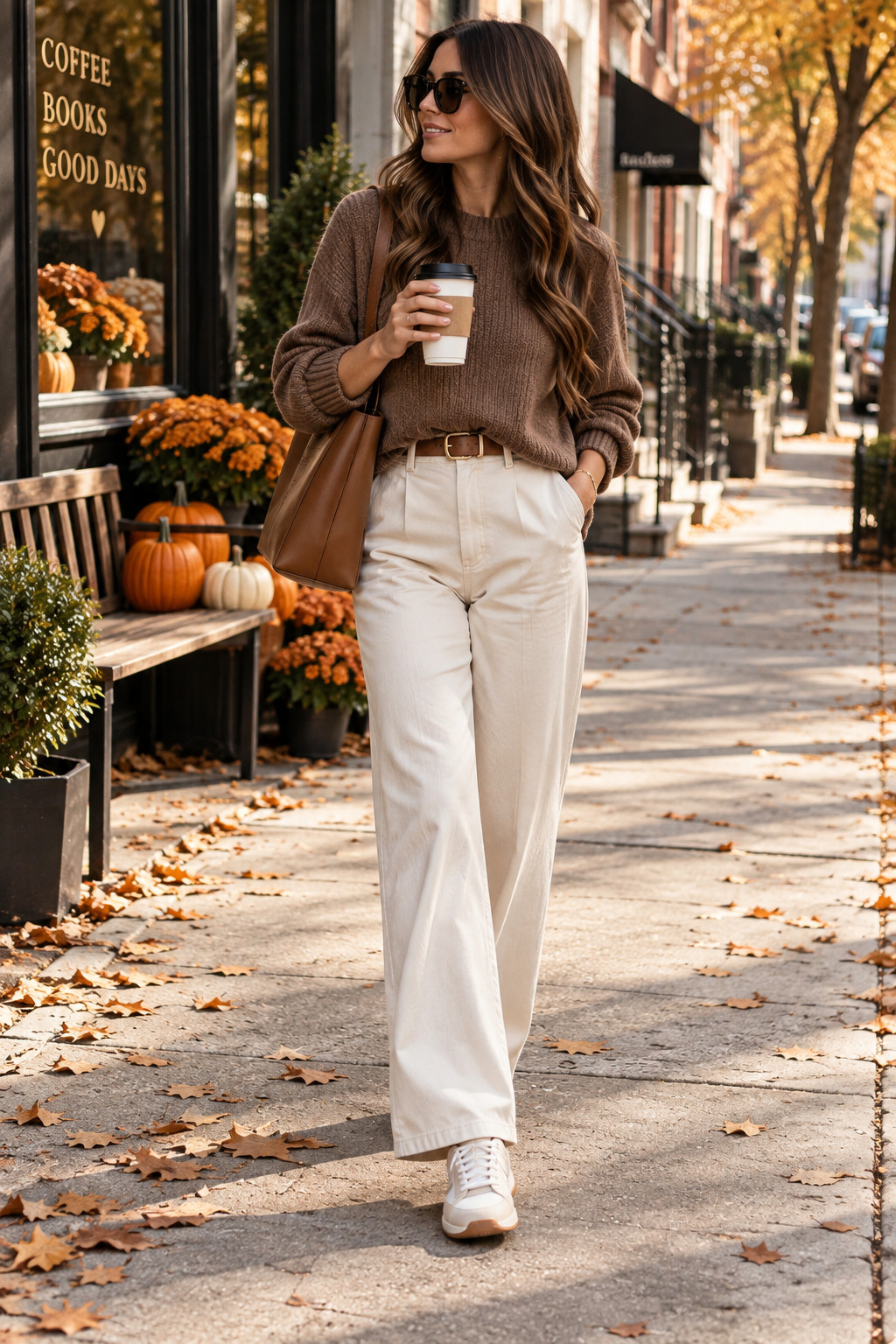 Okay this color combo is SO good for fall 🤎🍁 A cozy brown knit with cream wide-leg pants and sneakers is giving effortless everyday style. I love this for travel days, coffee dates, errands, or casual weekends when you want something comfortable that still looks really put together.

#AmazonFashion #AmazonOutfit #FallFashion #FallOutfitIdeas #NeutralOutfit #BrownSweater #WideLegPants #CasualStyle #AmazonFinds #FallBasics #EverydayOutfit #CozyFallStyle 

 #LTKSeasonal #LTKU #LTKSaleAlert