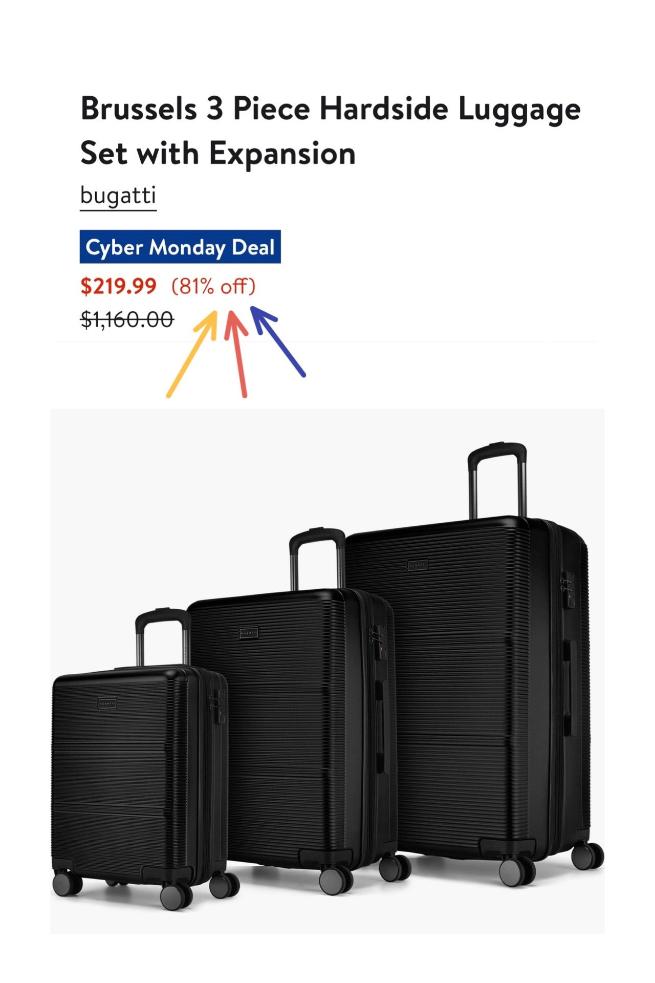 80% off this 3 piece luggage set!! 🤯 Has almost 5 ⭐️ reviews 

#giftidea #travel #christmas #holiday #vacation 

#LTKCyberWeek #LTKSaleAlert #LTKTravel