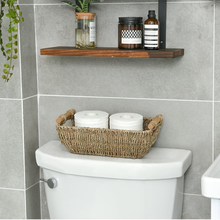 StorageWorks Wicker Storage Baskets with Handles, Woven Seagrass Baskets, Rattan Basket for Bathr... | Walmart (US)