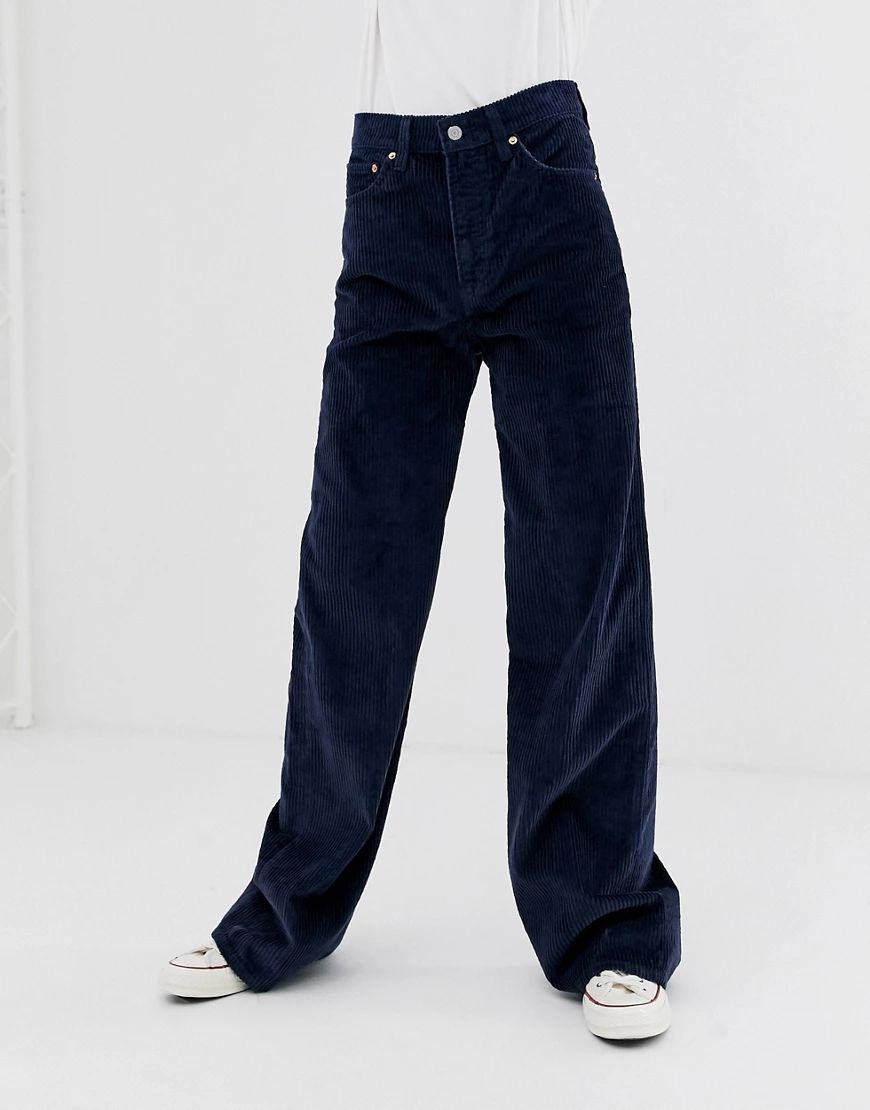 Levi's Ribcage wide leg jeans in navy blue | ASOS (Global)