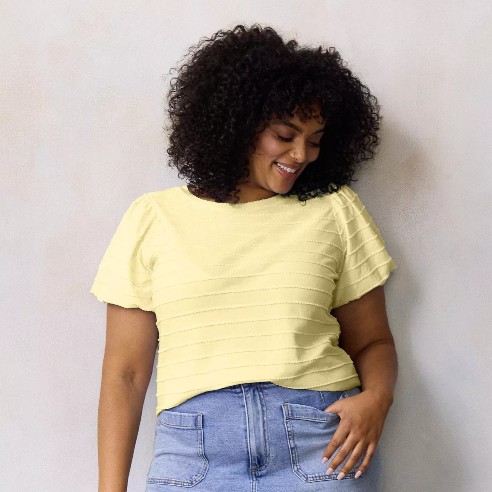 Plus Size LC Lauren Conrad Bubble Sleeve Tee | Kohl's
