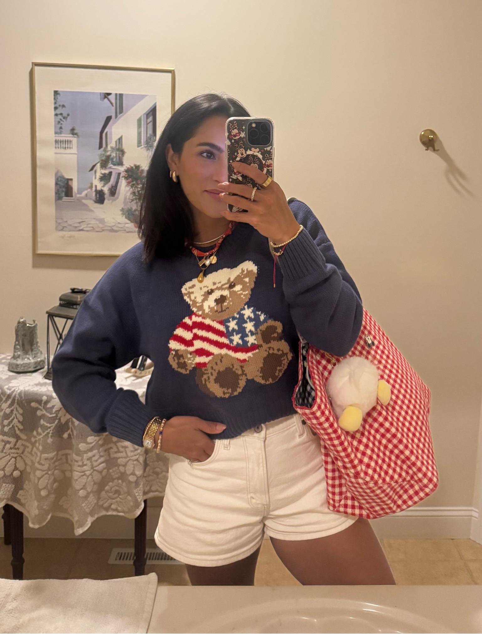 Festive summer outfit. Sweater medium, shorts 26 

Summer style, 4th of July, petite style 

#LTKPetite #LTKStyleTip