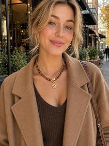 Layered Necklaces for Women, Colorful Acrylic Beads & Heart Pendant | Amazon (US)