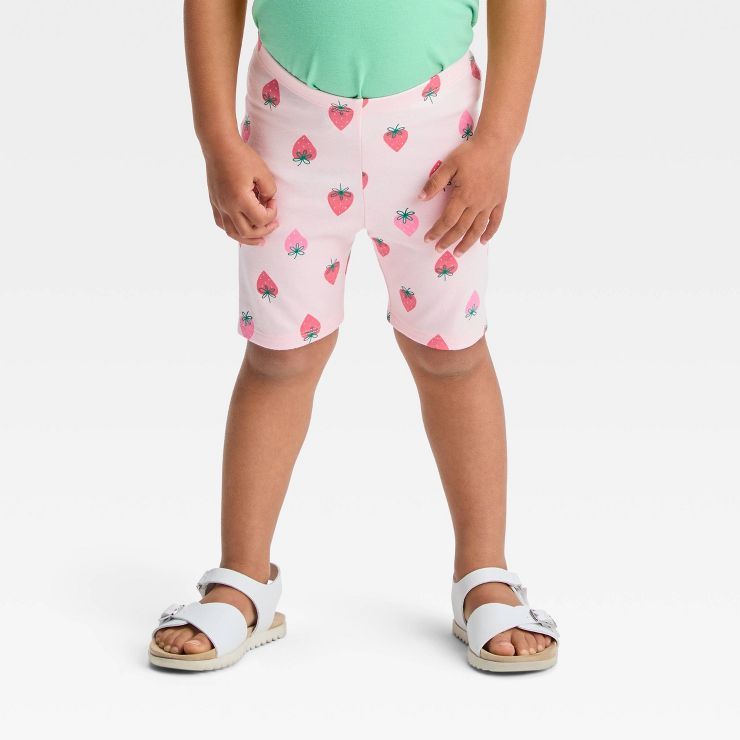 Toddler Girls' Strawberry Biker Shorts - Cat & Jack™ Light Pink | Target