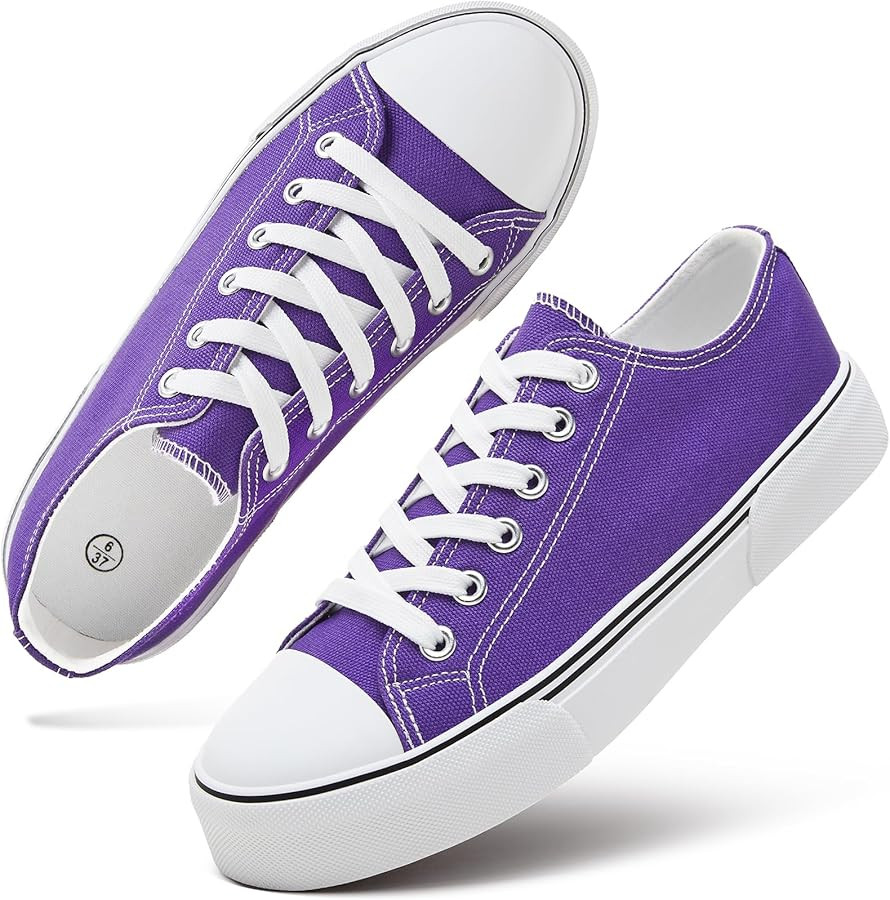 hash bubbie White Sneakers for Women Low Top Canvas Shoes Womens Canvas Sneakers Women's Fashion ... | Amazon (US)