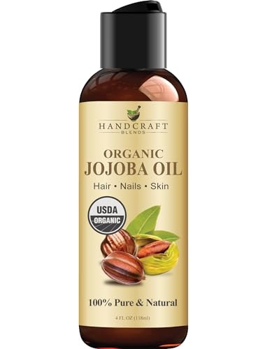 Handcraft Blends USDA Organic Jojoba Oil - Cold-Pressed 4 Fl Oz - 100% Pure and Natural - Premium Grade Carrier Oil for Skin and Hair - Hair and Body - Massage - Hexane-Free | Amazon (US)