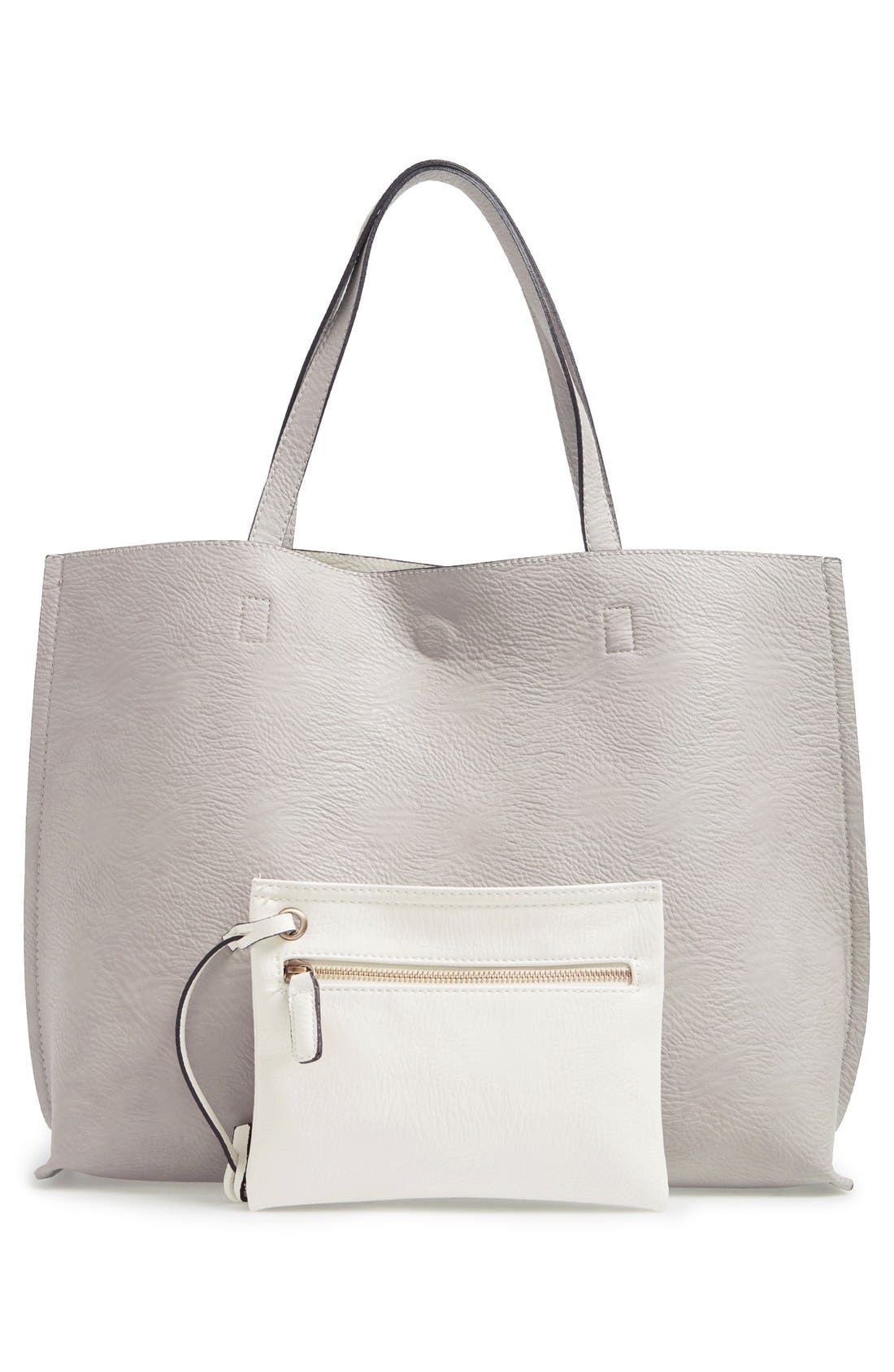 Reversible Faux Leather Tote & Wristlet | Nordstrom