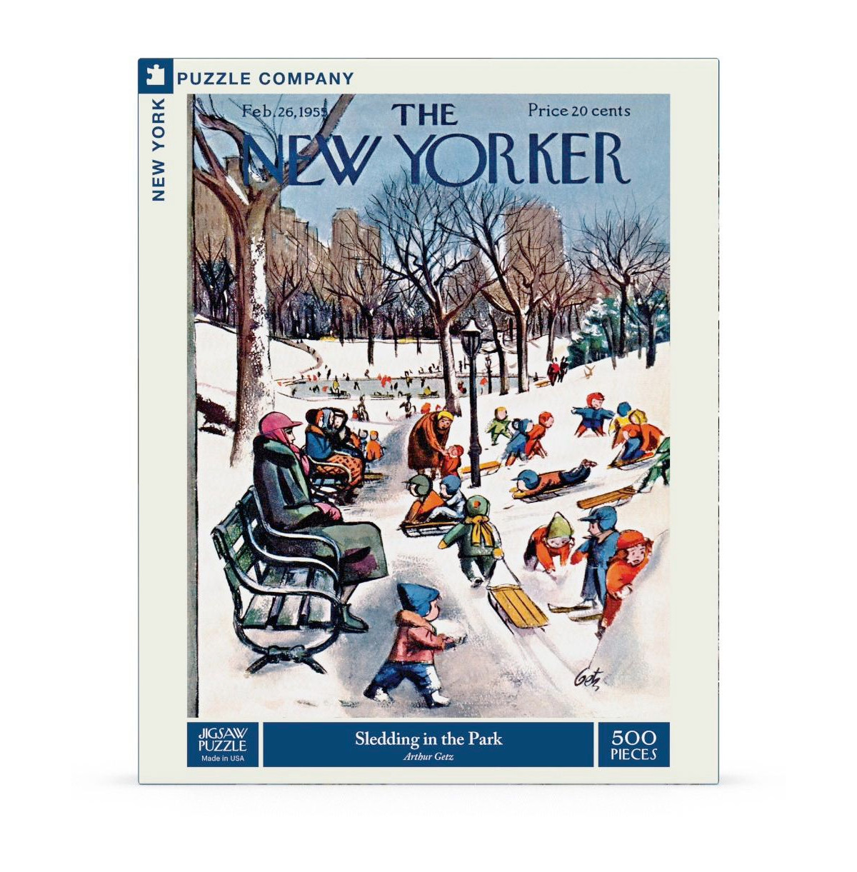 New York Puzzle Company Sledding in the Park 500 Piece Puzzle | Macy's