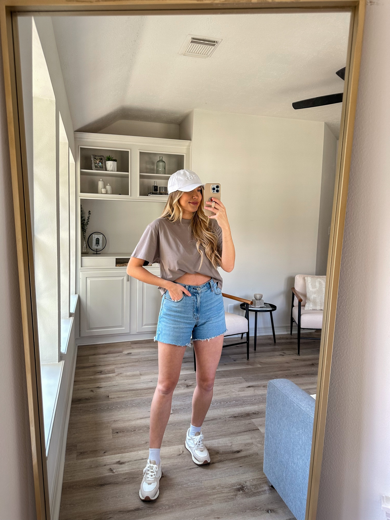 Casual athleisure outfit for summer
Boxy tee in S
Jean shorts in 27
Sneakers tts

#LTKunder100 #LTKstyletip #LTKSeasonal