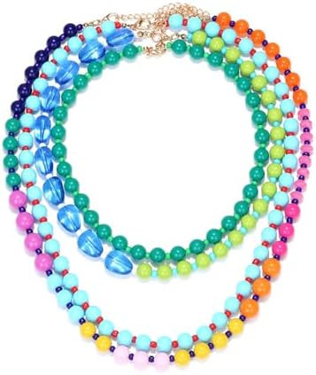 Bohemia Multi Layer Gradient Bead Retro Necklace | Amazon (US)