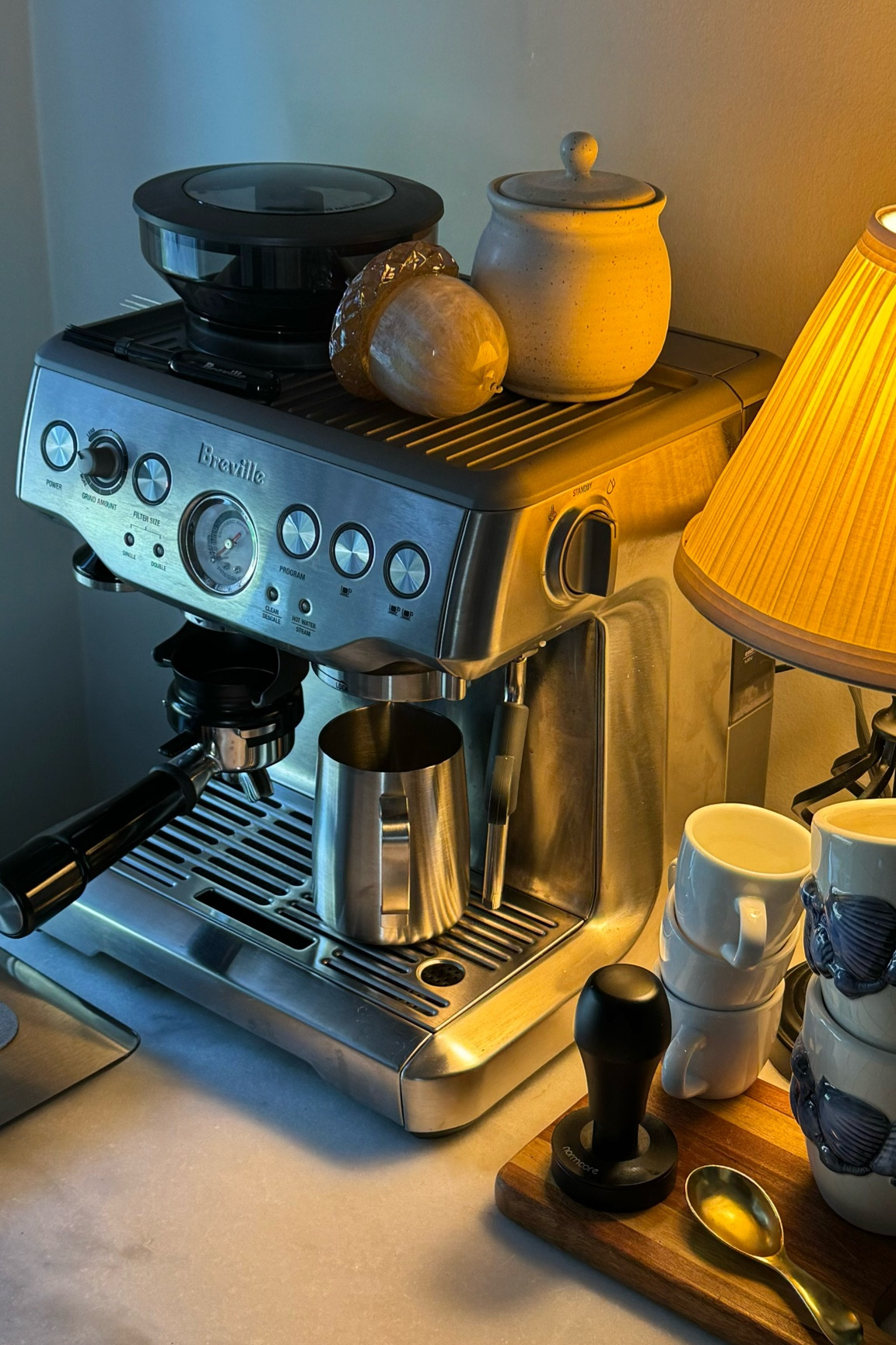 Coffee lovers, the espresso machine is WORTHHHH IT!! I haven’t wanted anything but my at home coffee. It’s easy to learn & super fun, just some added steps but your at home coffee becomes the same as store bought! 