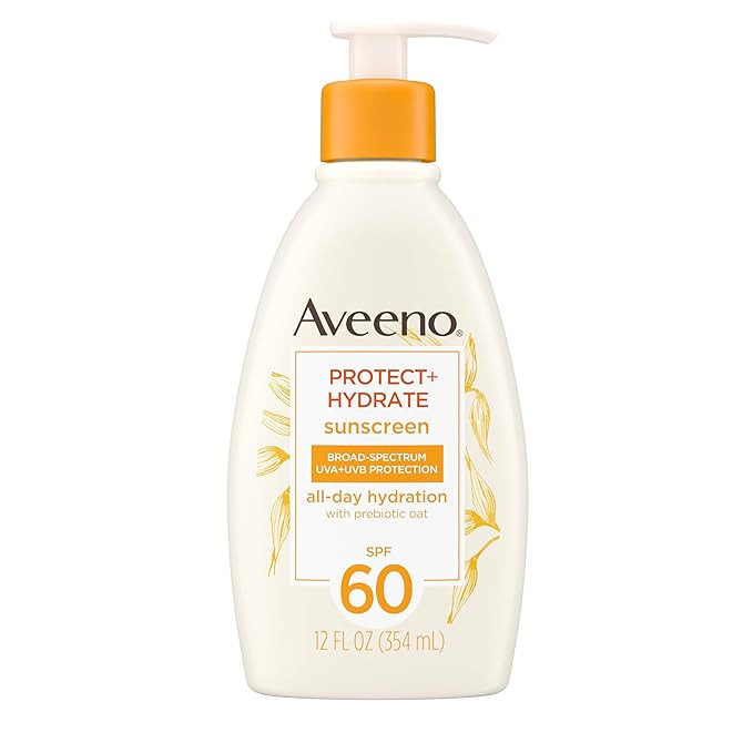 Aveeno Protect + Hydrate Sunscreen Moisturizing Lotion with Prebiotic Oat, Broad Spectrum SPF60, ... | Amazon (US)