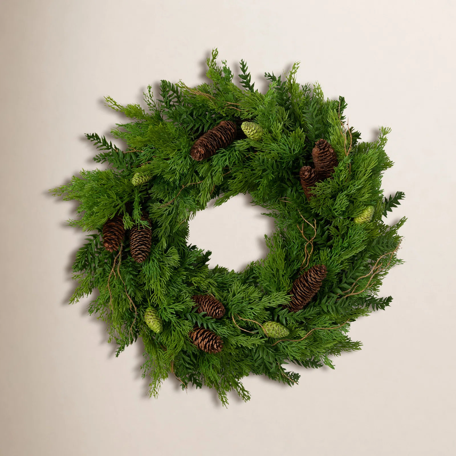22" Artificial Edema Cedar and Hemlock Wreath | Wayfair North America
