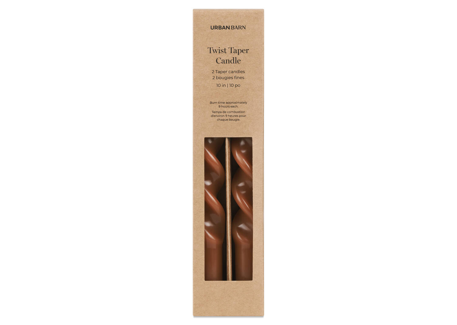 Twist Taper Candle Set Rust | Urban Barn