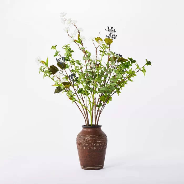 24" x 16" Artificial Gypsophila Blueberry Arrangement in Ceramic Pot - Threshold™ d... | Target