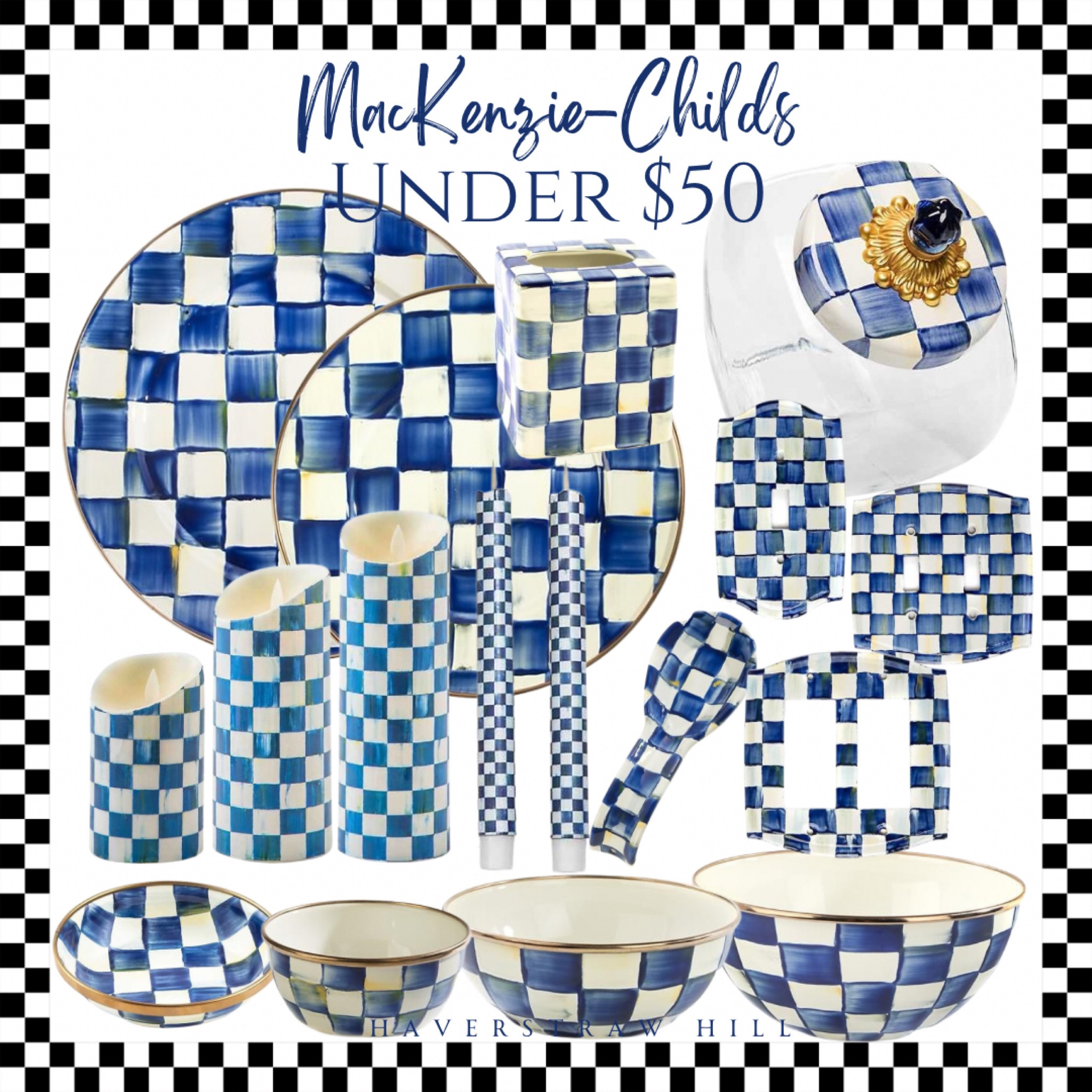 UNDER $50 Beautiful Royal Check! 
These make wonderful gifts! 💙🤍

#LTKHome #LTKSaleAlert #LTKFindsUnder50