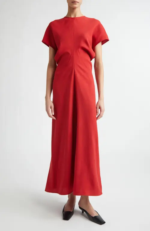 TOTEME Slouch Waist Wool Dress in Poppy at Nordstrom, Size 6 Us | Nordstrom