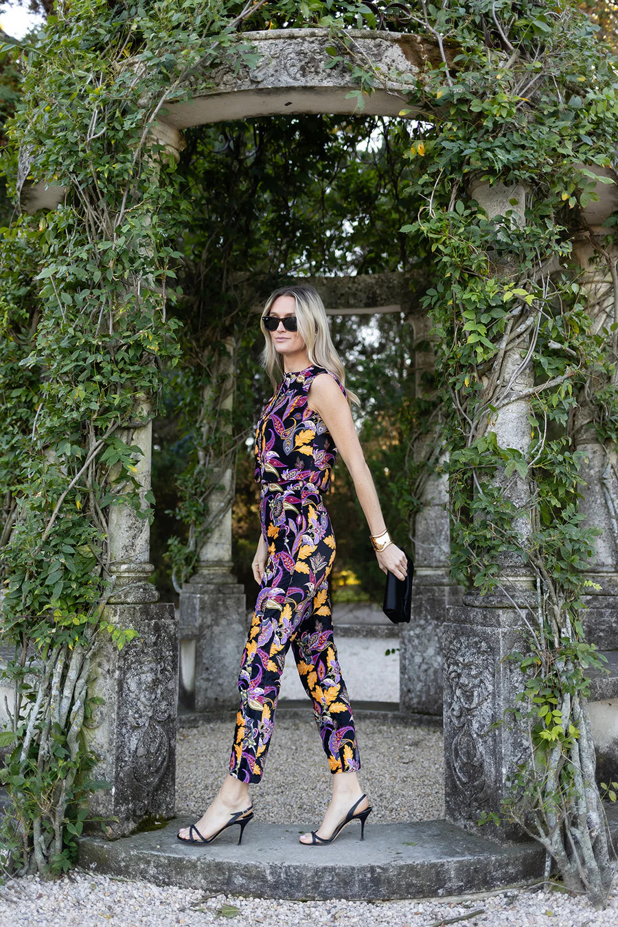 Jackie Pant Velvet - Noir Baroque Floral | Julia Amory