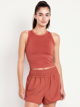 Fluid Seamless Fitted Crop Tank Top | Old Navy (US)