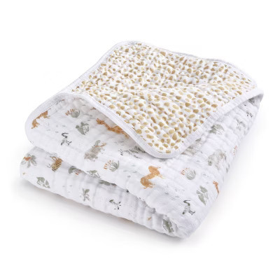 aden + anais essentials Cotton Muslin Baby Blanket - Giraffe Safari: Animals, 44 x 44, 1-Pack | Target