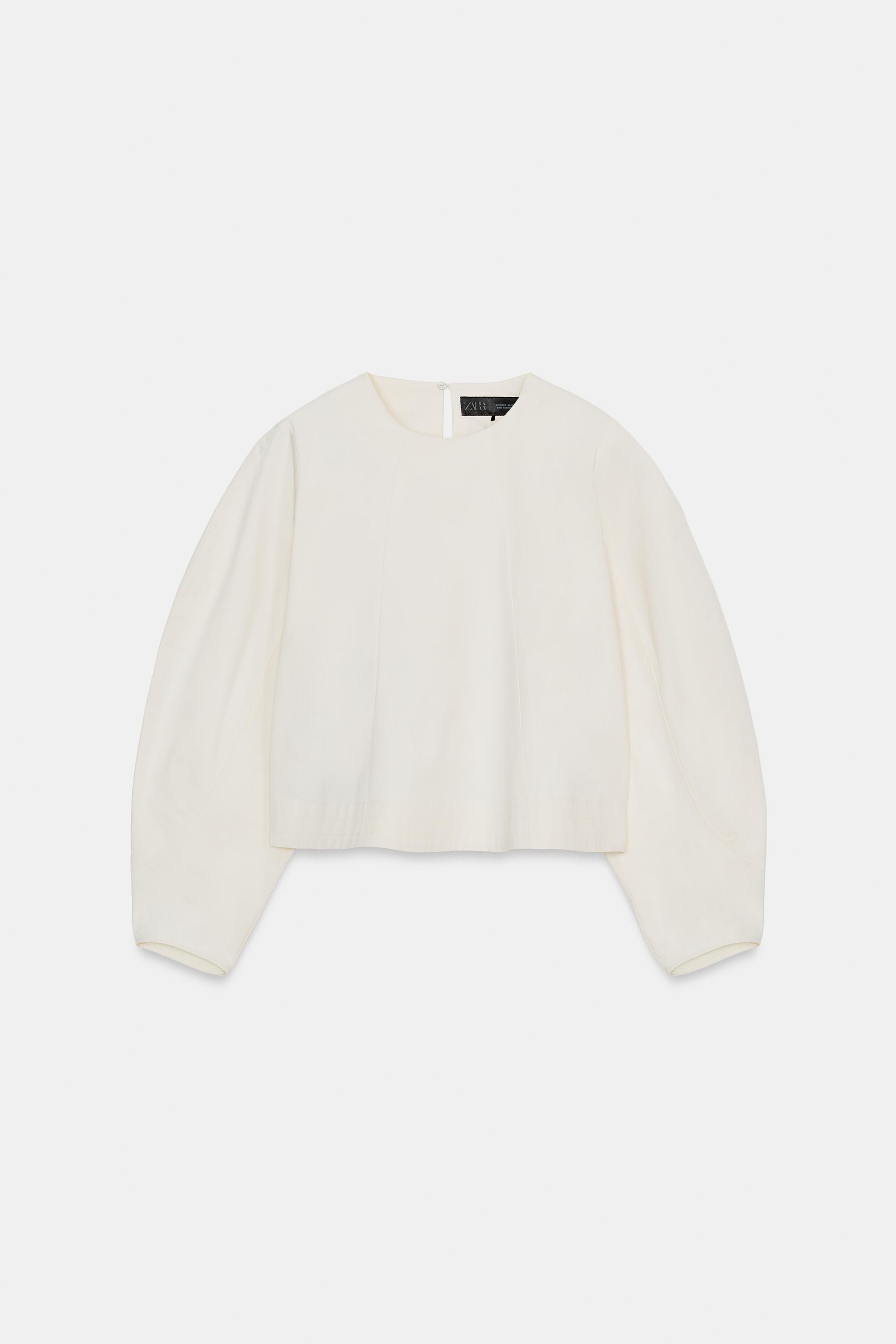 VOLUME SLEEVE CROP TOP | Zara US