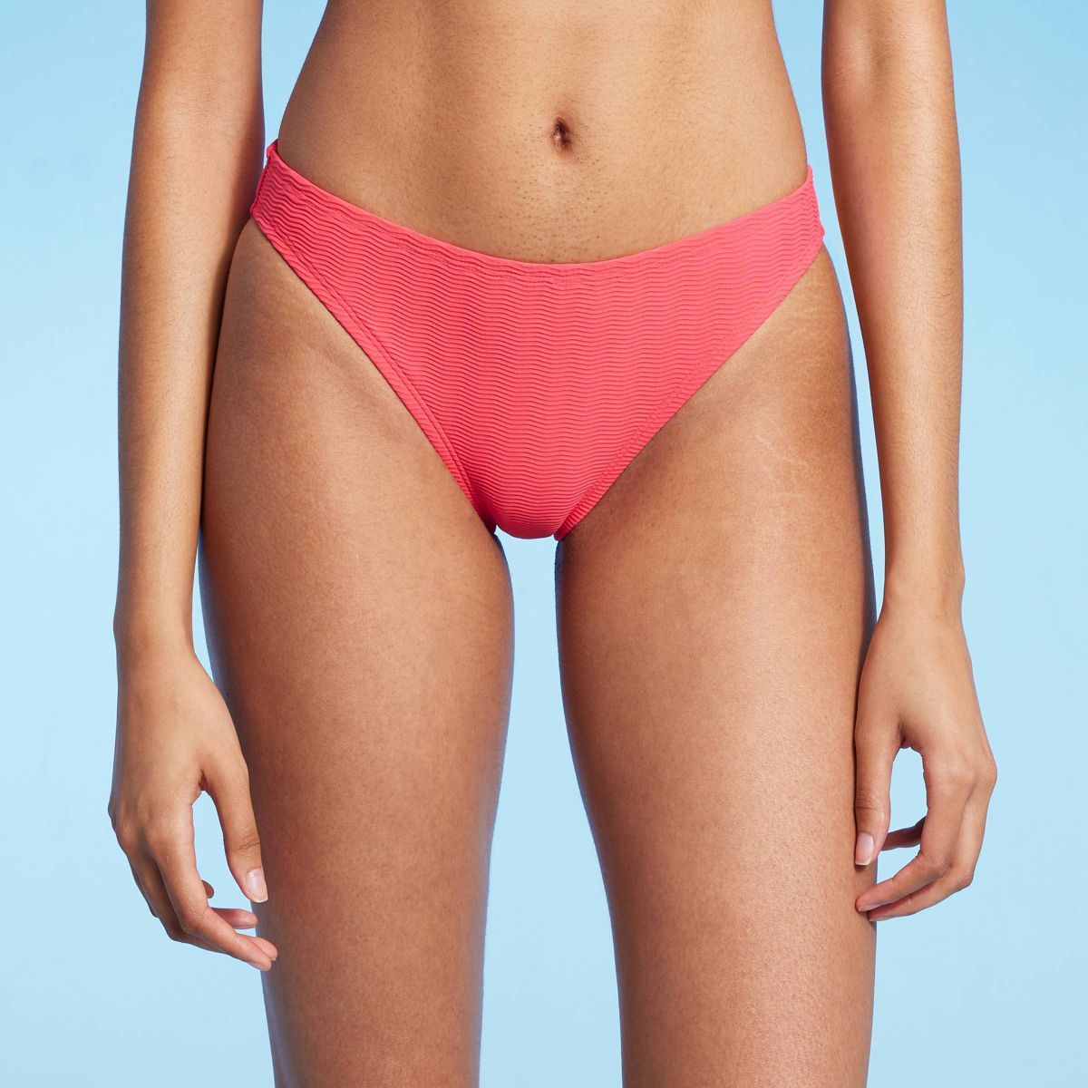Women's Jacquard Cheeky Bikini Bottom - Shade & Shore™ Neon Pink | Target