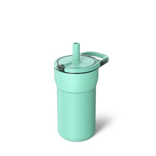BrüMate Leap 12oz 100% Leakproof Kids Tumbler with Handle and Silicone Soft Straw | Durable Drop Resistant Silicone Sleeve | Made of Insulated Stainless Steel | Cup Holder Friendly | 12oz (Mint) | Amazon (US)