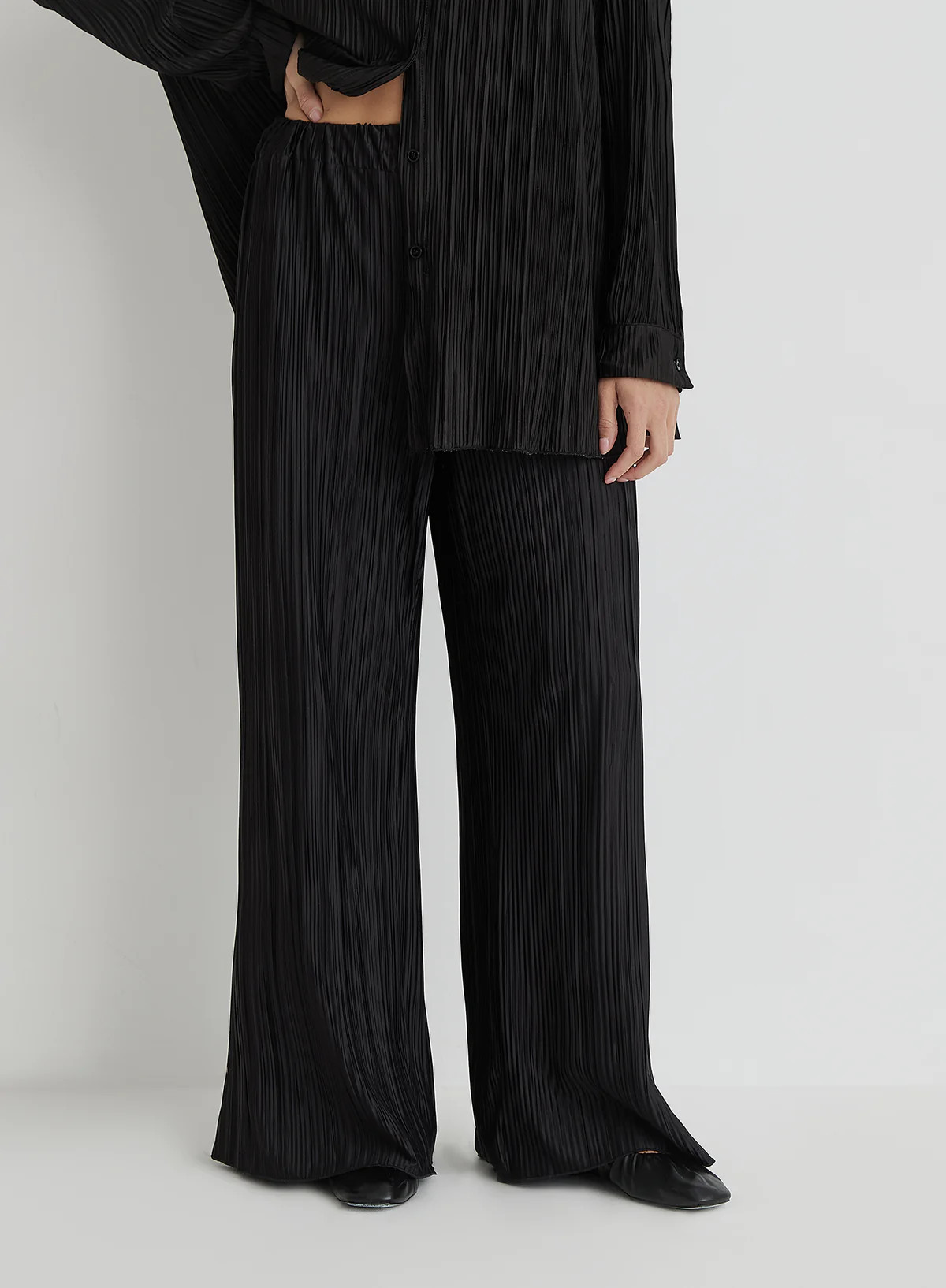 Black Plisse Trousers - Palais | 4th & Reckless