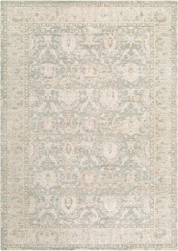 Livabliss x Rachel Zoe The Vintage Edit Traditional Area Rug, 7'10" x 10'2", Seafoam | Amazon (US)