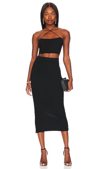Hazel Maxi Skirt Set in Black | Revolve Clothing (Global)